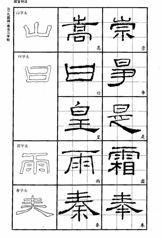 书法教材《汉礼器碑隶书习字帖》