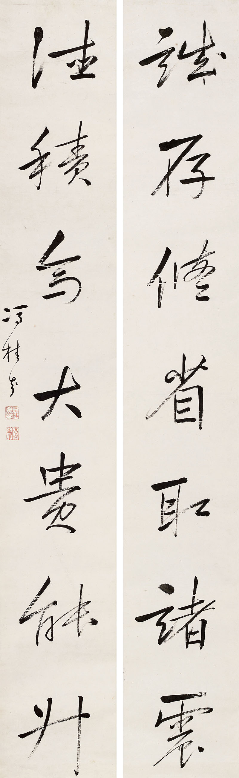 楹联欣赏：鹤闲益见昂藏气，琴古方成疏泛声（俞樾隶书）
