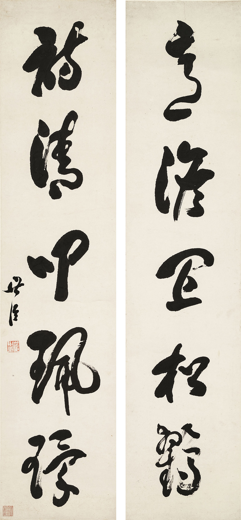 楹联欣赏：意淡宜松鹤，诗清叩佩环（包世臣草书）